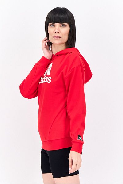 adidas Women Sportswear Fit Long Sleeve Outdoor Sweatshirt, Red