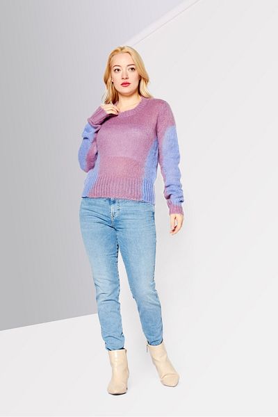 Diesel Women Crew Neck Long Sleeves Knitted Sweater, Purple