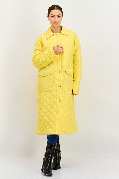 Tommy Hilfiger Women Quilted Trench Coat, Sunny Yellow