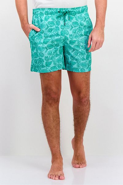 Mr.Swim Men Allover Printed 6,5 Inseam Board Shorts, Green
