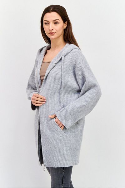 Boss By Hugo Boss Women Hooded Long Sleeves Knitted Sweater, Grey