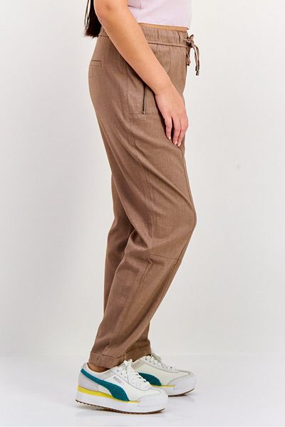 Esprit Women Regular Fit Solid Chino Pants, Taupe