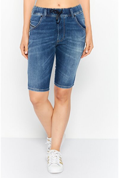 Diesel Women Washed Denim Shorts, Blue