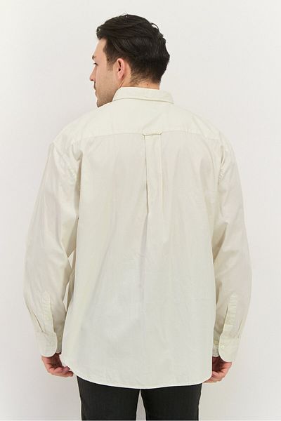 Gant Men Relaxed Fit Plain Long Sleeve Casual Shirt, Off White