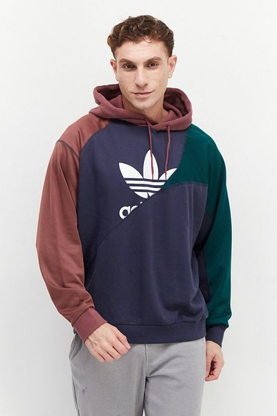 adidas Men Sportswear Fit Log Sleeve Outdoor Hooded, Dark Blue