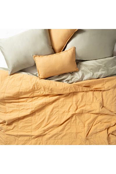 Zsa Zsa Zsu Solıd Kapitoneli Tek Kişilik Pamuk %100 Pamuk Yatak Örtüsü 160x220 Cm Sarı