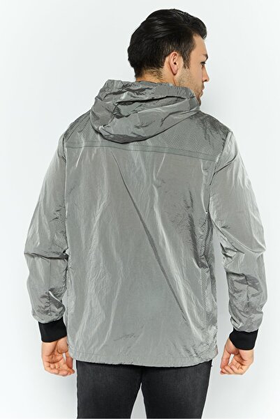 Geox Men Plain Windbreaker Jacket, Grey