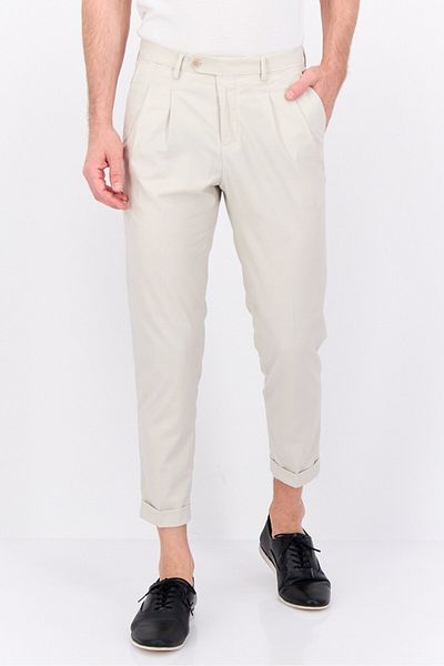 Sorbino Men Regular Fit Solid Chino Pants, Cream