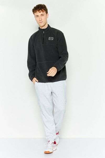 Hurley Men High Neck Long Sleeve Brand Logo Sweatshirt, Grey