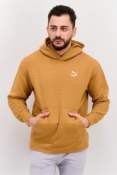 Puma Men Relaxed Fit Long Sleeves Outdoor Hoodie, Tan