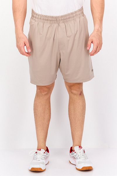 Legend Men Sportswear Fit Drawstring Training 7 Inseam Shorts, Light Tan