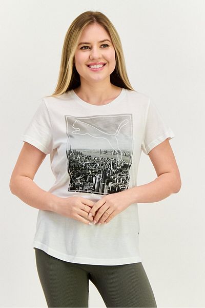 Puma Women Sportswear Fit Short Sleeves Training Top, White