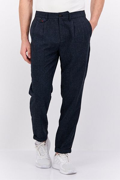 Scotch & Soda Men Tapered Fit Twill Solid Chino Pants, Black
