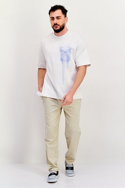 Esprit Men Crew Neck Short Sleeves Graphic Printed T-shirt, White