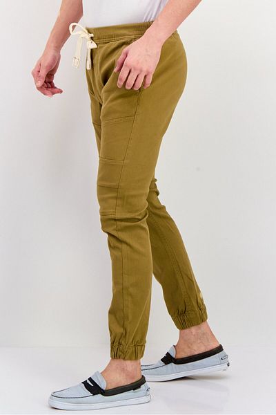 Company Eighty One Men Regular Fit Solid Joggers Pant, Dark Khaki