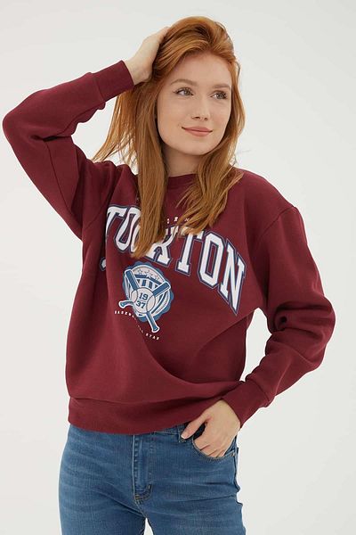 Fashion Friends Sweat imprimat Roșu Claret