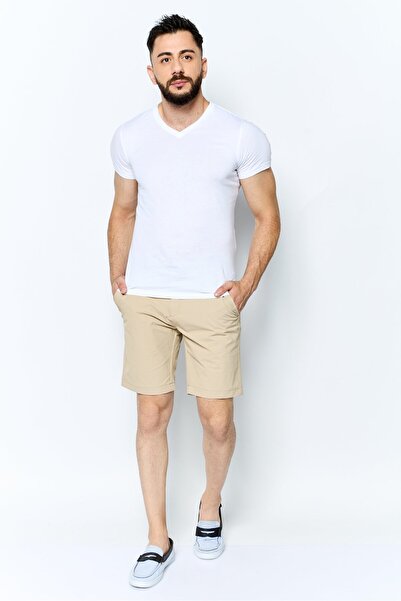 Vince Camuto Men Plain Chino Shorts, Beige