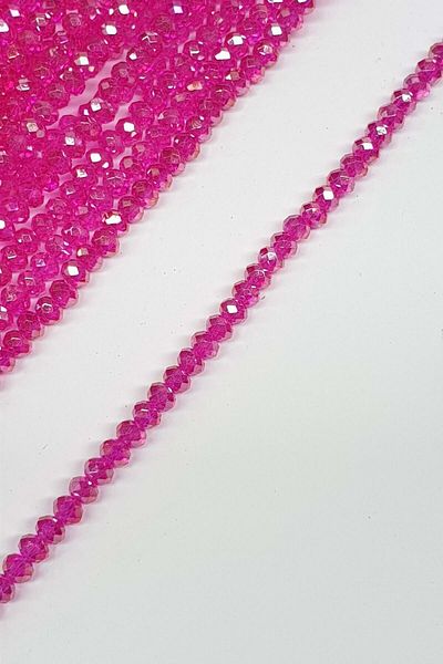 Hayalperest boncuk Fuchsia Transparent Crystal Beads 4 Mm