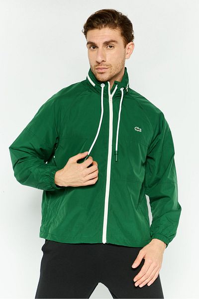 Lacoste Men Embroidered Logo Windbreaker Jacket, Green