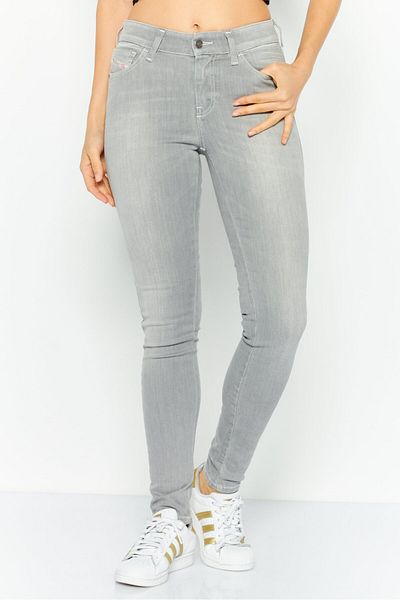 Diesel Women Slandy Super Skiny Washed Stretchable Jeans, Light Grey