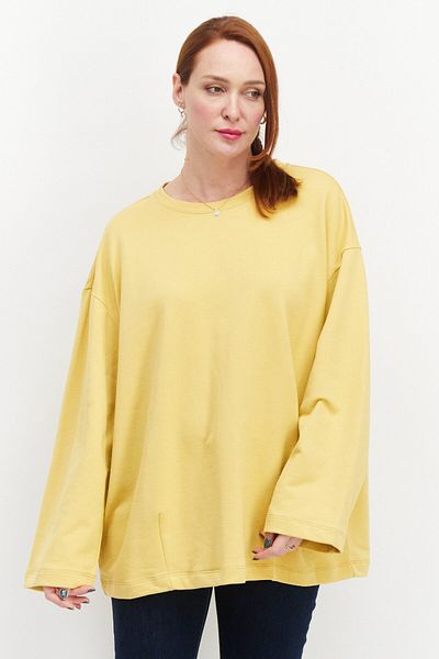 Tchibo Women Round Neck Long Sleeve Sweatshirt, Yellow