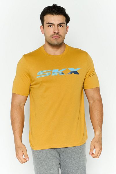SKECHERS Men Sportswear Fit Short Sleeve Outdoor T Shirt, Gold