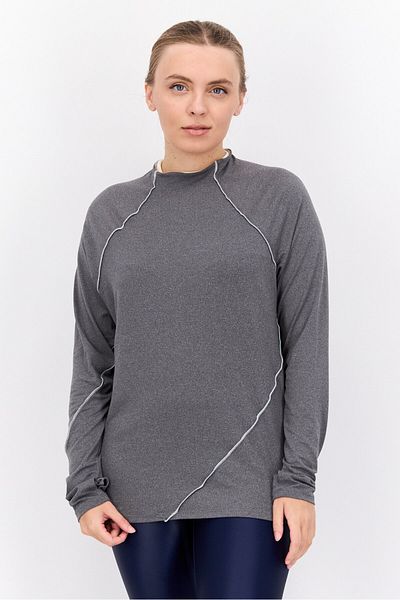 Tahari Sports Women Sportswear Fit Long Sleeves Training Top, Grey