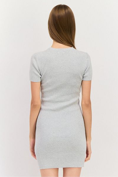 Esprit Women Textured Twisted Mini Dress, Grey