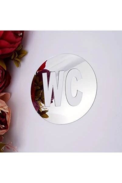 VENON 2 Adet WC Yazısı Tuvalet Pleksi Ayna 12 Cm Otel Cafe Düzenleme Kendinde...