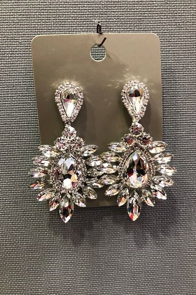 Hayalperest boncuk Transparent Crystal Jewelled Round Earrings