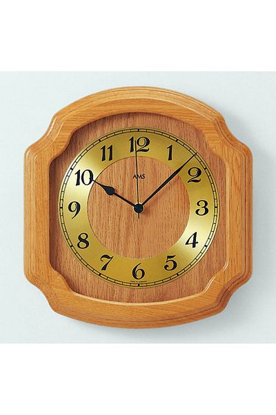 AMS Wall Clock 5801/5, Quartz, Gold, Analogue, Classic