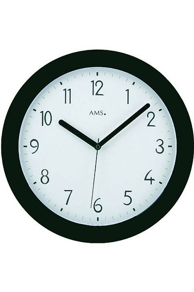 AMS Wall Clock 5845, Quartz, White, Analogue, Modern