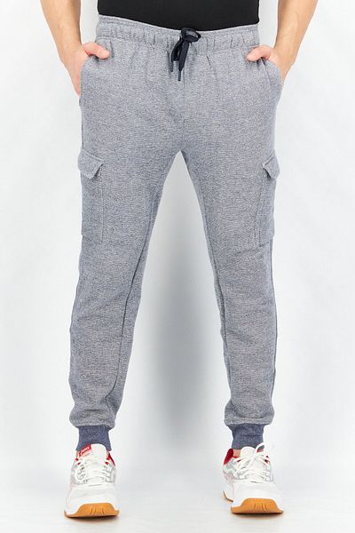 90 Degree By Reflex Men Drawstring Pull-on Textured Jogger Pant, Grey