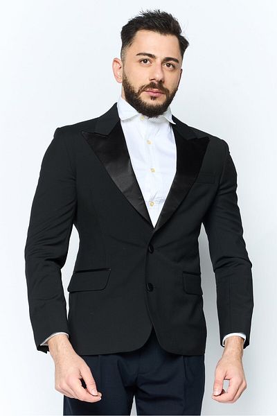 Asos Design Men Regular Fit Plaid Semi-formal Blazer, Black