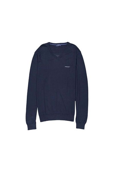 Hackett Men V-neck Sweater, Dark Blue