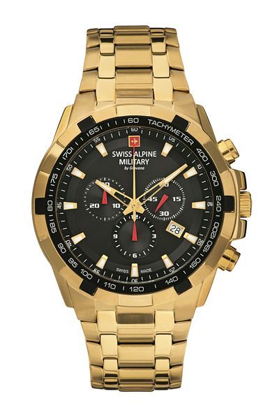 Swiss Alpine Military Mens Watch 7043.9117, Quartz, 46mm, 10atm