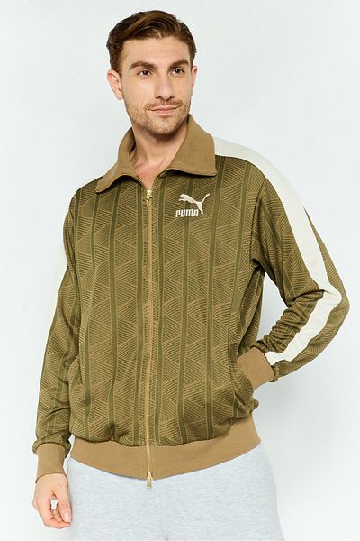 Puma Men Sportswear Fit Long Sleeves Outdoor Sweatshirt, Olive Combo