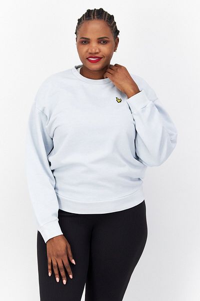 Lyle & Scott Women Crew Neck Embroidered Logo Sweatshirt, Light Blue