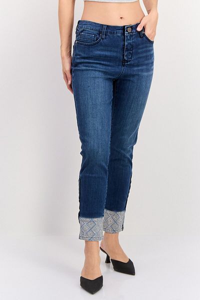 Seven 7 Women Skinny Fit Washed Stretchable Jeans, Navy Blue