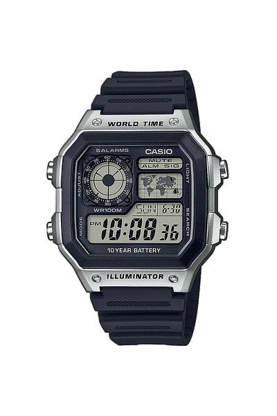 Casio Mens Watch Ae-1200wh-1cvef, Quartz, 42mm, 10atm