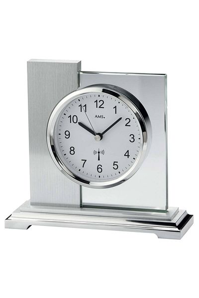 AMS Table Clock AMS 5140, Quartz, White, Analogue, Modern
