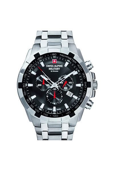 Swiss Alpine Military Mens Watch 7043.9137, Quartz, 46mm, 10atm