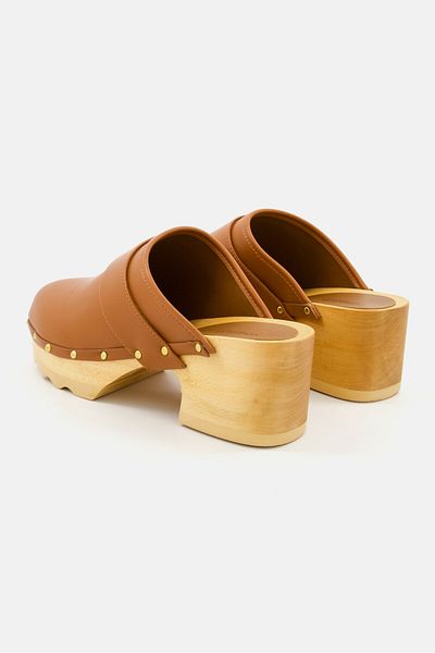 Aerosoles Women Slip On Leather Clogs, Brown
