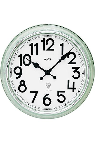AMS Wall Clock 5510, Quartz, White, Analogue, Modern