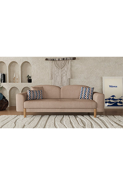 Modalife Bohem Plus Kanepe, Üçlü Koltuk, Salon Oturma Odası Üçlü Kanepe, Yataklı, İskandinav