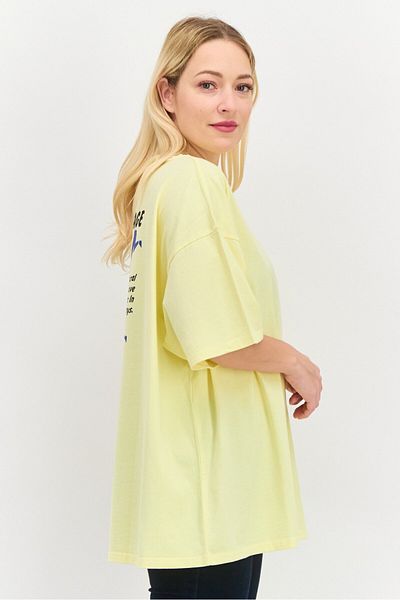 WRANGLER Women Crew Neck Short Sleeves Graphic Print T-Shirt, Yellow