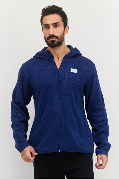 Hurley Men Hooded Long Sleeve Brand Logo Sweatshirt, Navy