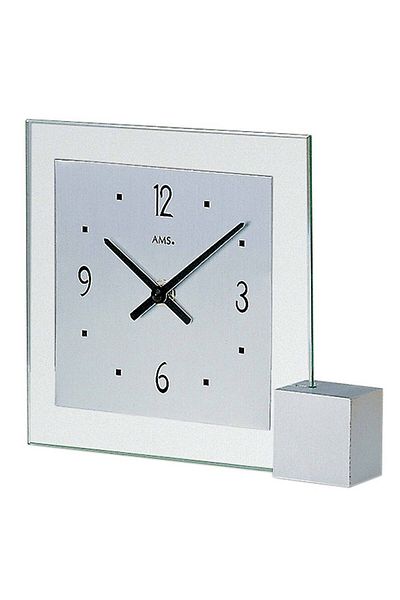 AMS Table Clock AMS 102, Quartz, Transparent, Analogue, Modern