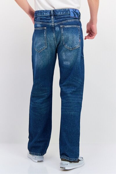Scotch & Soda Men Straight Fit Ribbed Washed The Vert Denim, Blue