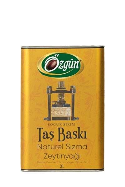 ÖZGÜN ZEYTİN & ZEYTİNYAĞI Taş Baskı Zeytinyağı 3 Lt. Teneke